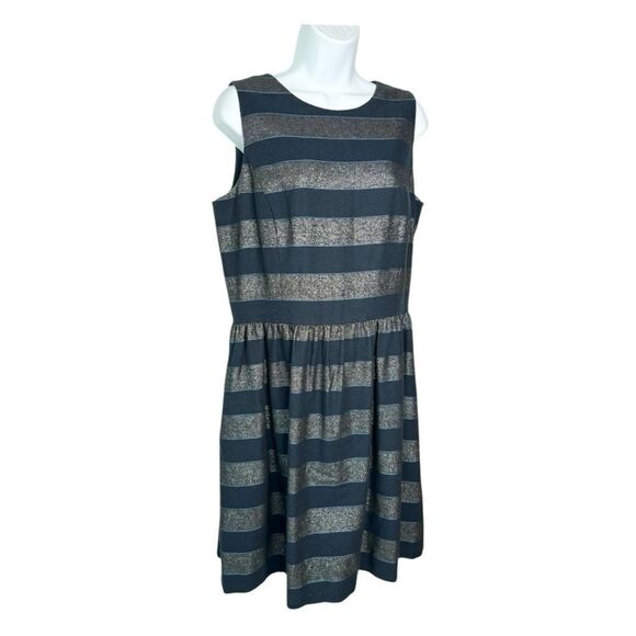 Brooks Brothers Red Fleece Women’s 12 Metallic Fit & Flare Sleeveless Dress - Picture 6 of 12